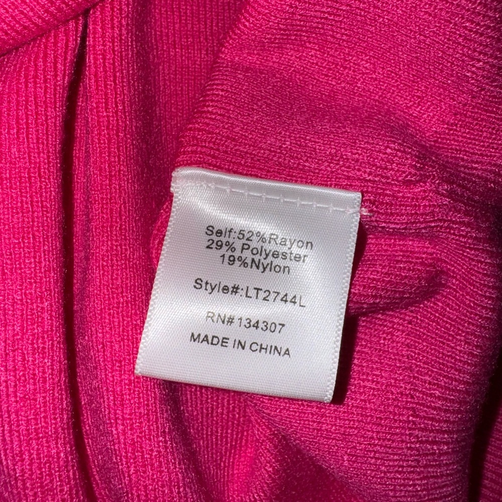 NWT Line & Dot Favorite Off Shoulder Comfy Sweater in Beautiful Hot Pink Color - Picture 5 of 7